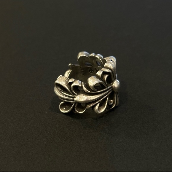Chrome Hearts Silver Double Floral Ring Size 5 - Picture 2 of 9